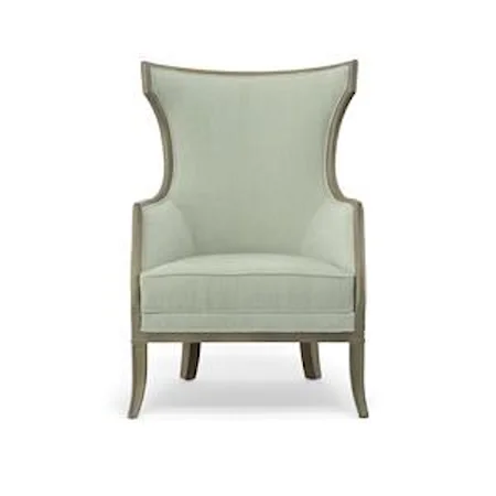 Traditional Shaped Wing Back Chair with Tapered Legs